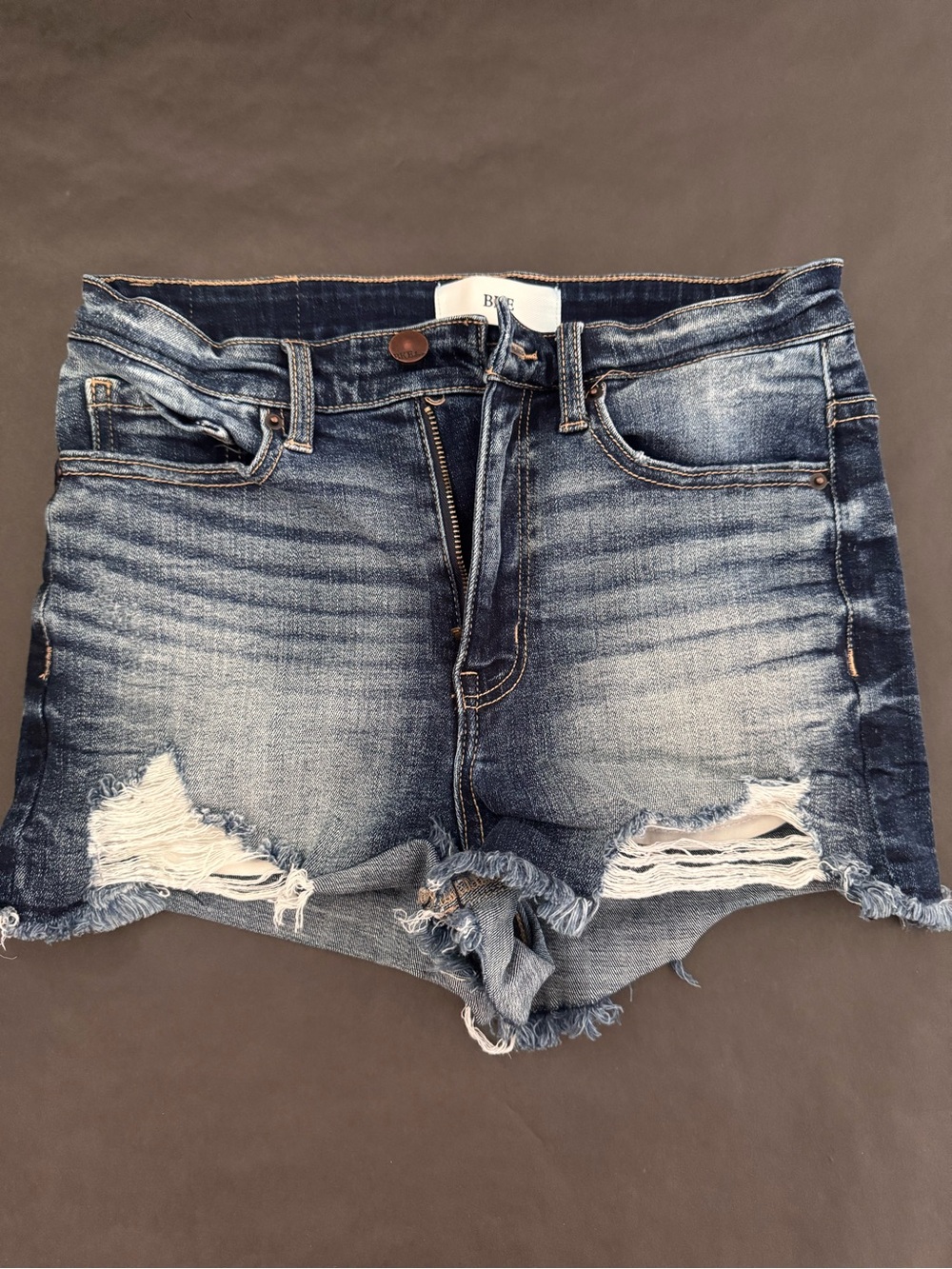 BKE Distressed Denim Jean Shorts - Blue Wash